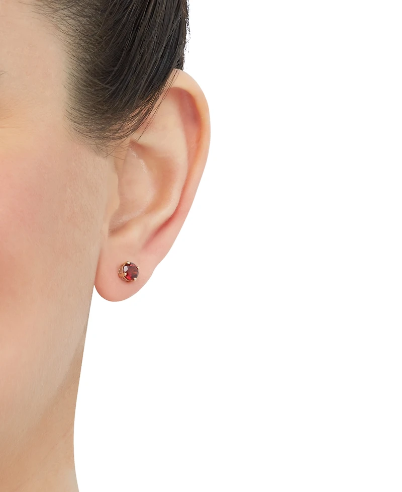 Birthstone Stud Earrings 14k Gold or White