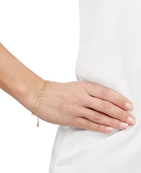 Italian Gold Triple Layer Bolo Bracelet in 10k Gold
