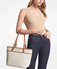 Michael Kors Logo Large Top Zip Pocket Tote