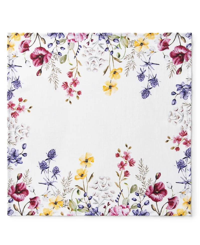 Poppy Wildflower Border Napkin Set of 4