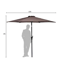 Costway 10FT Patio Umbrella 6 Ribs Market Steel Tilt W/ Crank Outdoor Garden