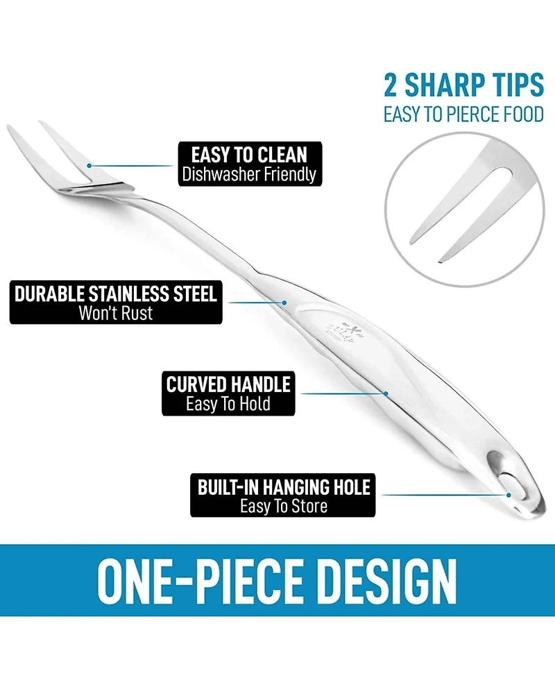 Zulay Kitchen Stainless Steel Meat Carving Fork With Comfortable Handle