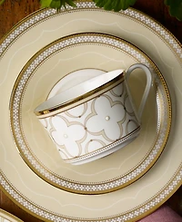 Noritake Trefolio Gold Set of 4 Saucers, Service For 4