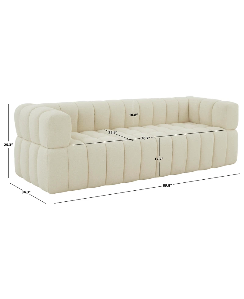 Calyna 90" Channel Tufted Boucle Sofa