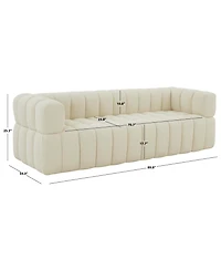 Calyna 90" Channel Tufted Boucle Sofa