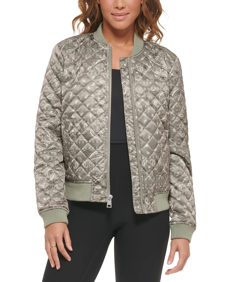 Levi's Women's Diamond Quilted Casual Bomber Jacket