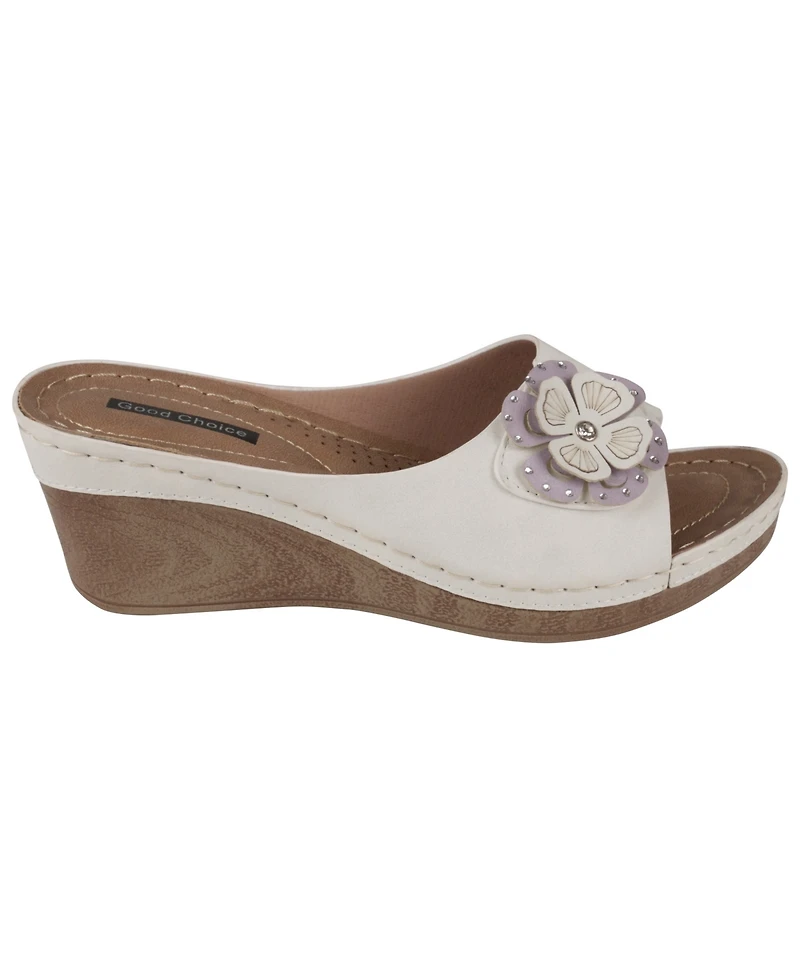Gc Shoes Women's Naples Flower Wedge Sandals