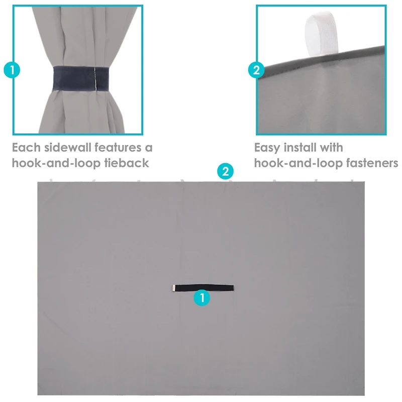 x Inch Polyester 4-Piece Gazebo Sidewall Set - Gazebo Curtains Only - Provides Shade and Privacy