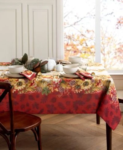 Elrene Swaying Leaves Double Border Tablecloth Collection