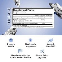 Codeage Liposomal Magnesium Glycinate Supplement, 2-Month Supply, Bisglycinate Magnesium Chelate, Chelated Magnesium Mineral Pills, BioPerine Black Pe
