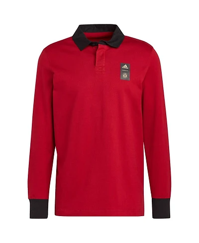 Men's adidas 2023 Player Red Atlanta United Fc Travel Long Sleeve Polo Shirt