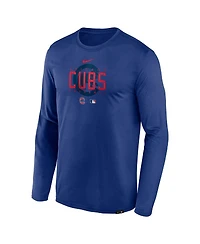 Men's Nike Royal Chicago Cubs Authentic Collection Team Logo Legend Performance Long Sleeve T-shirt