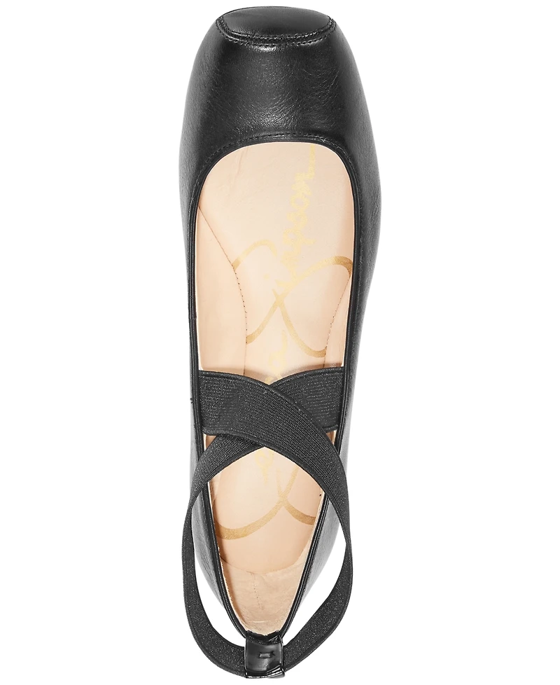 Jessica Simpson Women's Mandalaye Elastic Criss-Cross Ankle Strap Ballet Flats