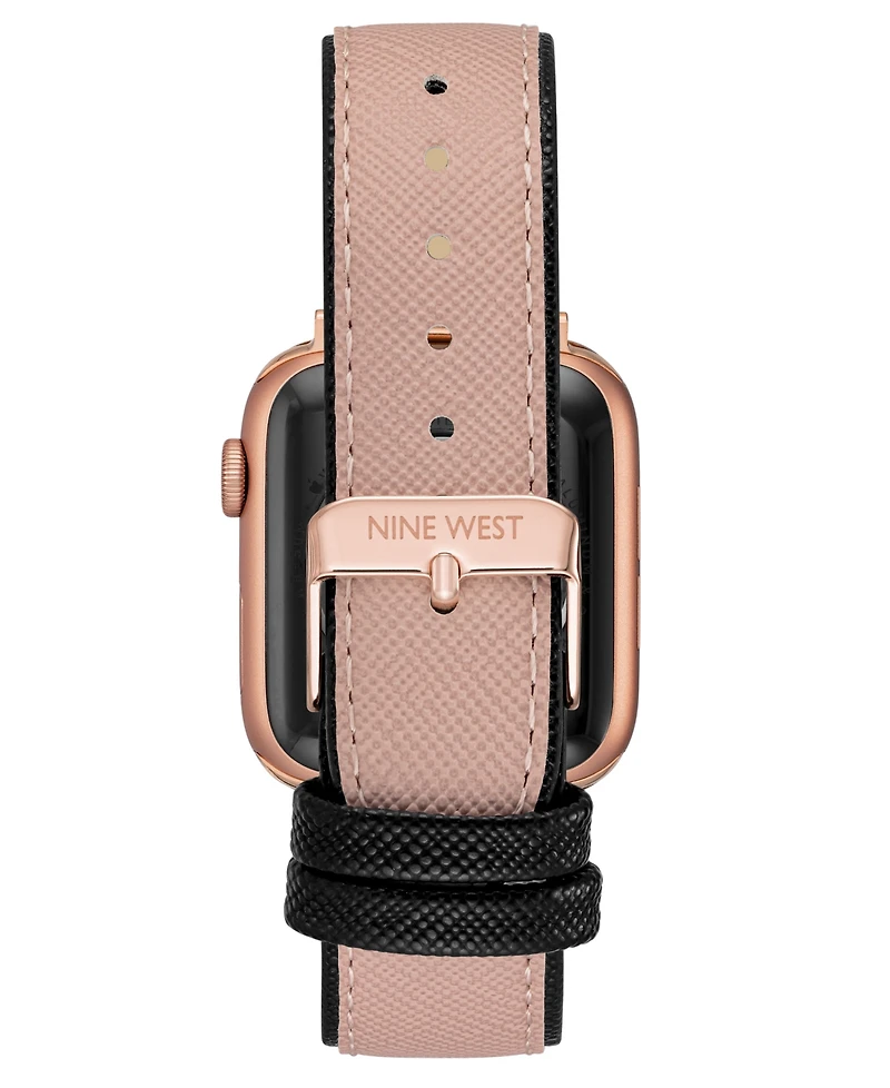 Nine West Women's Saffiano Textured Faux Leather Band designed for Apple Watch 42mm (Series 1-3 only) & 44/45/46/49mm (Ultra & Ultra 2)