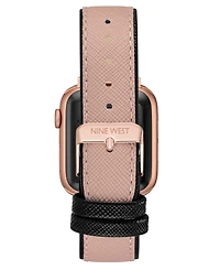 Nine West Women's Saffiano Textured Faux Leather Band designed for Apple Watch 42mm (Series 1-3 only) & 44/45/46/49mm (Ultra & Ultra 2)