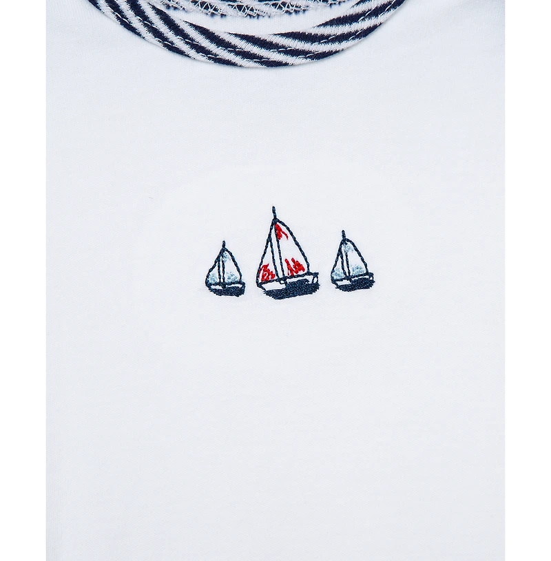 Little Me Baby Boys Sailboats Gown and Hat, 2 Piece Set