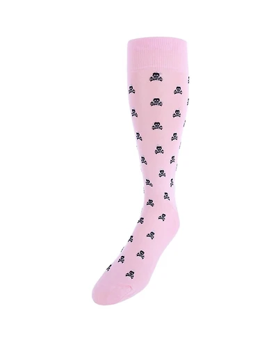 Trafalgar Men's Rodger Skull and Cross Bones Mercerized Cotton Mid-Calf Socks