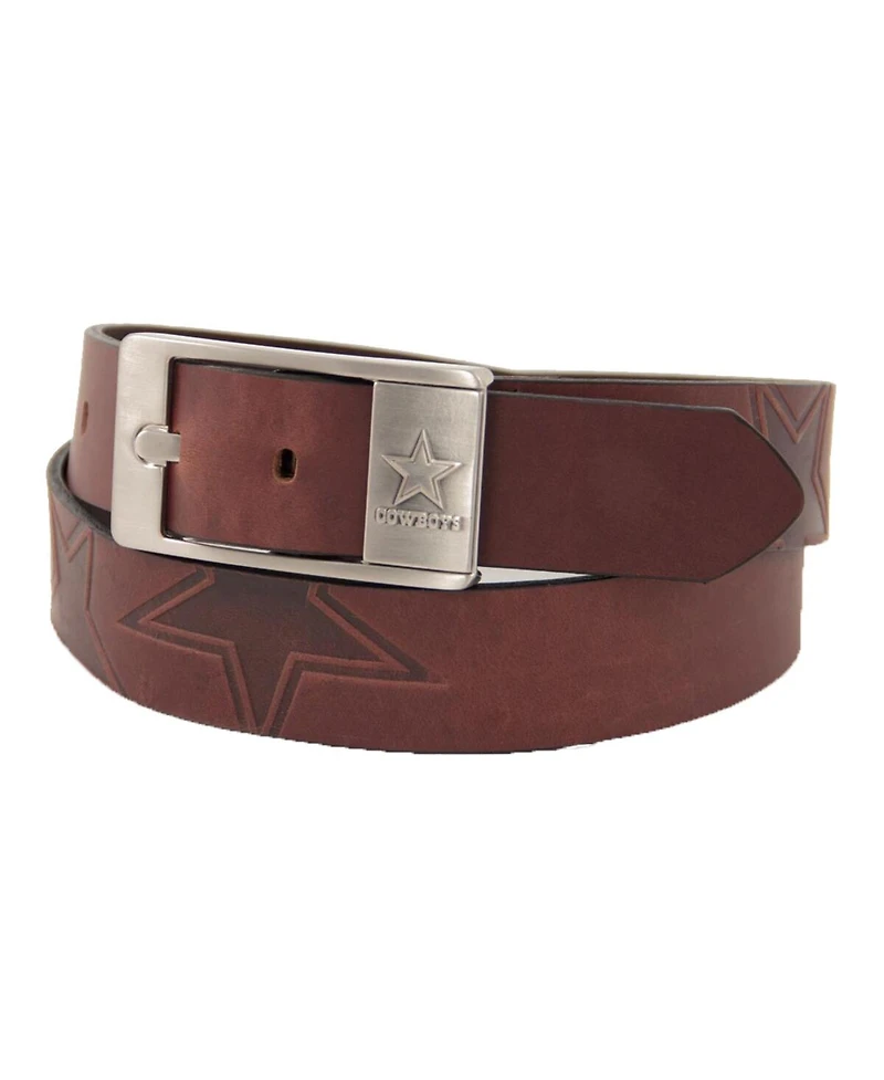 Men's Dallas Cowboys Brandish Leather Belt - Brown