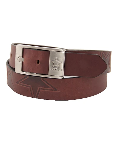 Men's Dallas Cowboys Brandish Leather Belt - Brown