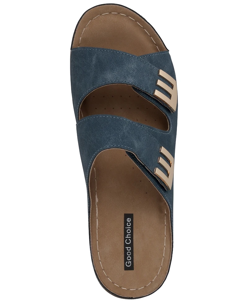 Gc Shoes Women's Gretchen Double Strap Footbed Flat Sandals