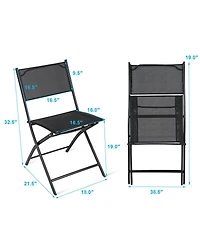 Costway Set of 4 Outdoor Patio Folding Chairs Camping Deck Garden Pool Beach Furniture
