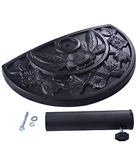 20'' Outdoor Patio Half Round Umbrella Base Stand Resin Deck Table Sun Shade