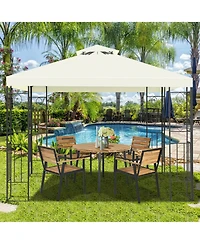 Costway 2 Tier 10'x10' Patio Gazebo Canopy Tent Steel Frame Shelter Awning