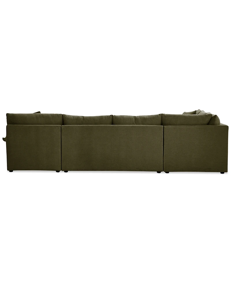 Closeout! Wrenley 138" 3-Pc. Fabric Sectional Chaise Sofa, Created for Macy's