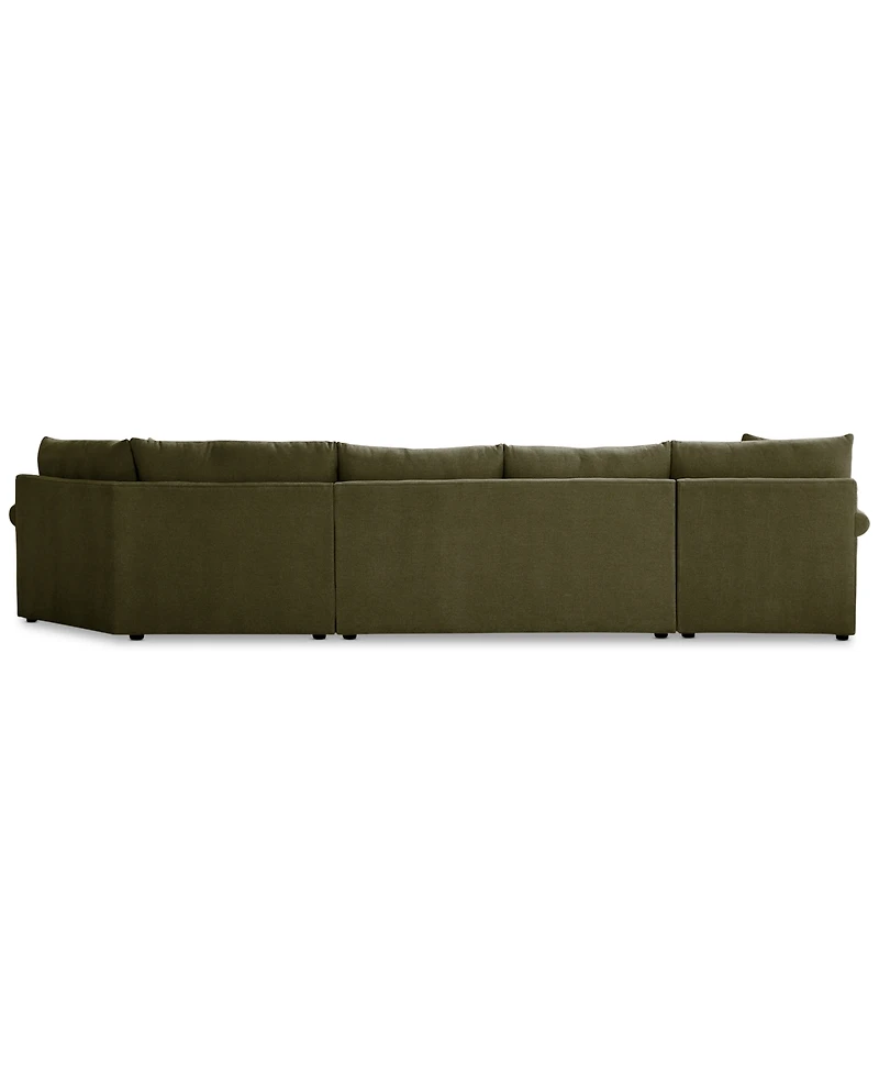 Closeout! Wrenley 166" 3-Pc. Fabric Cuddler Chaise Sectional Sofa, Created for Macy's