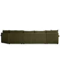 Closeout! Wrenley 166" 3-Pc. Fabric Cuddler Chaise Sectional Sofa, Created for Macy's