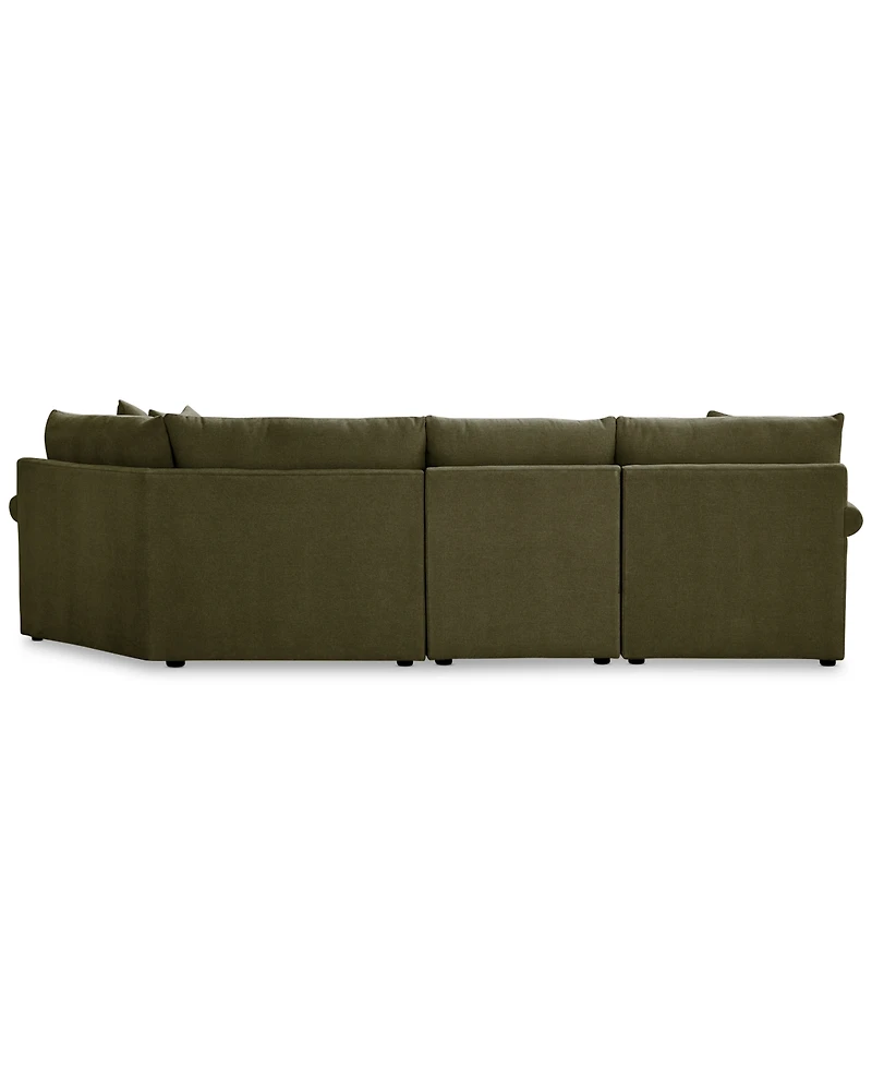 Closeout! Wrenley 131" 3-Pc. Fabric Modular Cuddler Chaise Sectional Sofa, Created for Macy's