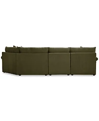 Closeout! Wrenley 131" 3-Pc. Fabric Modular Cuddler Chaise Sectional Sofa, Created for Macy's