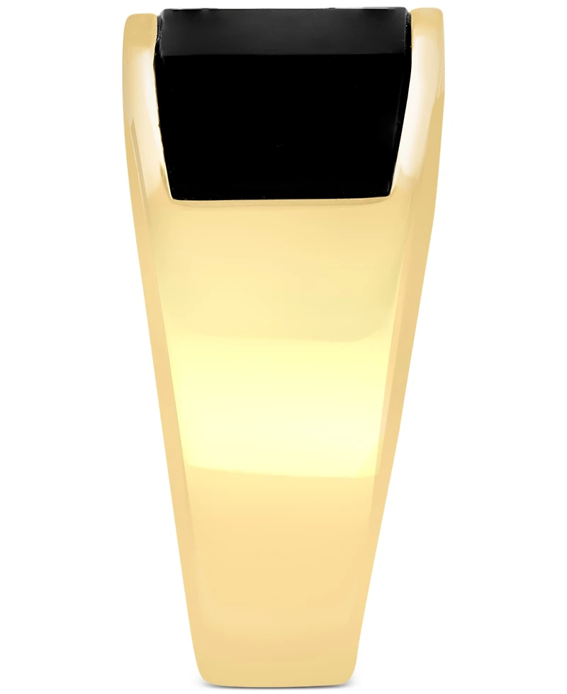Effy Men's Onyx Geometric Ring in 14k Gold-Plated Sterling Silver
