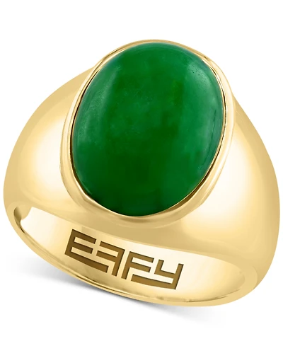 Effy Men's Dyed Jade Ring 14k Gold-Plated Sterling Silver
