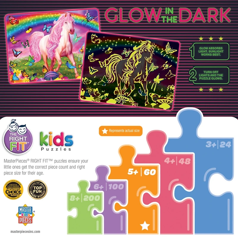 Masterpieces Glow in the Dark - Rainbow World 60 Piece Jigsaw Puzzle