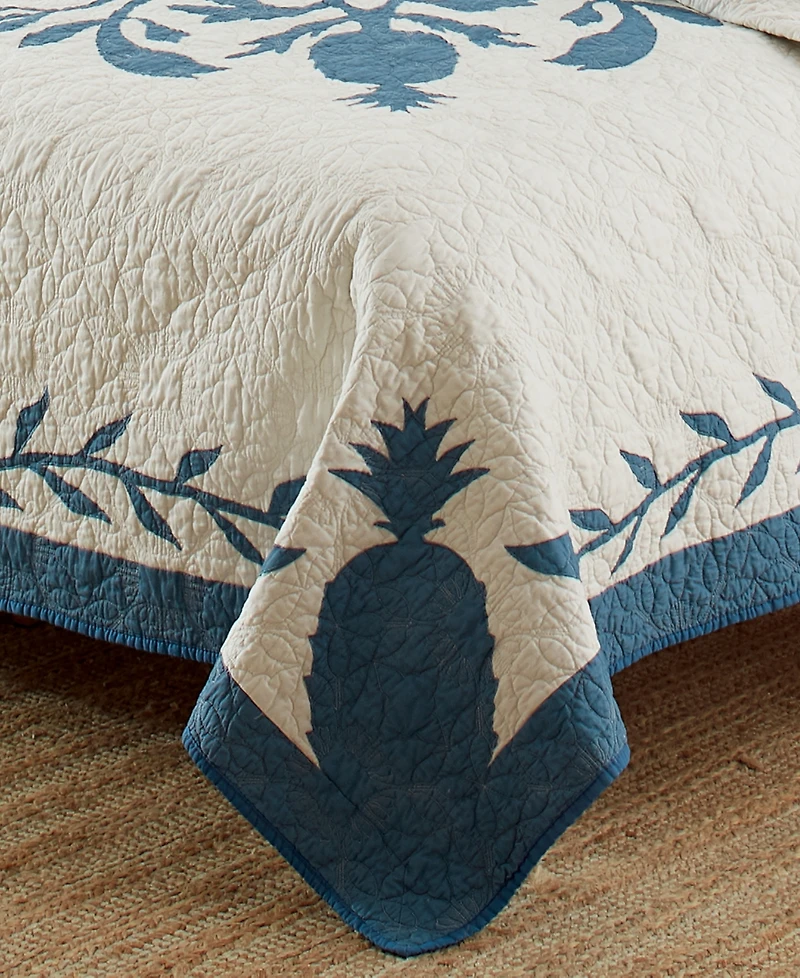 Closeout! Tommy Bahama Home Aloha Pineapple Embroidered Quilt, Full/Queen