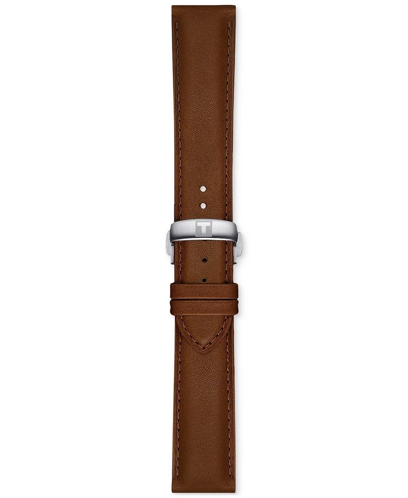 Tissot Men's Swiss Automatic Chemin des Tourelles Powermatic 80 Brown Leather Strap Watch 42mm