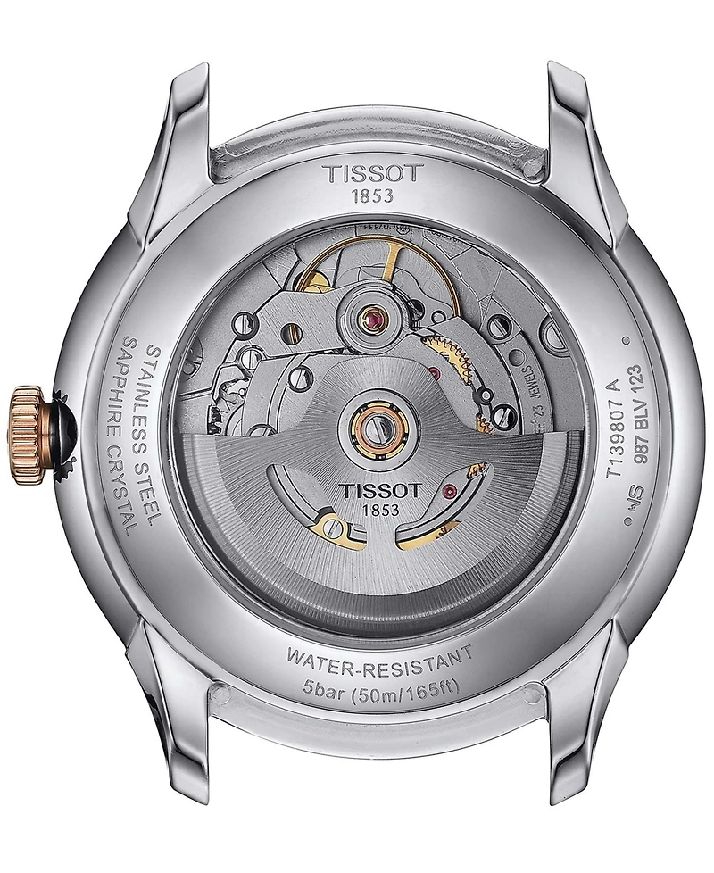 Tissot Unisex Swiss Automatic Chemin des Tourelles Powermatic 80 Two-Tone Stainless Steel Bracelet Watch 39mm