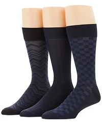 Perry Ellis Men's 3-Pk. Microfiber Patterned Socks