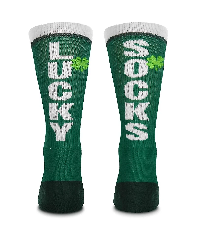 Men's For Bare Feet Atlanta Hawks Four Leaf St. Patrick's Day V-Curve Crew Socks