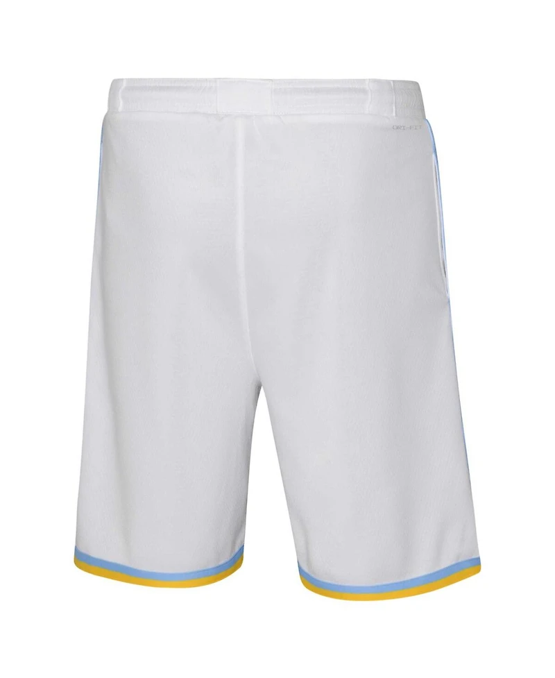 Big Boys and Girls Nike White Los Angeles Lakers Hardwood Classics Swingman Shorts