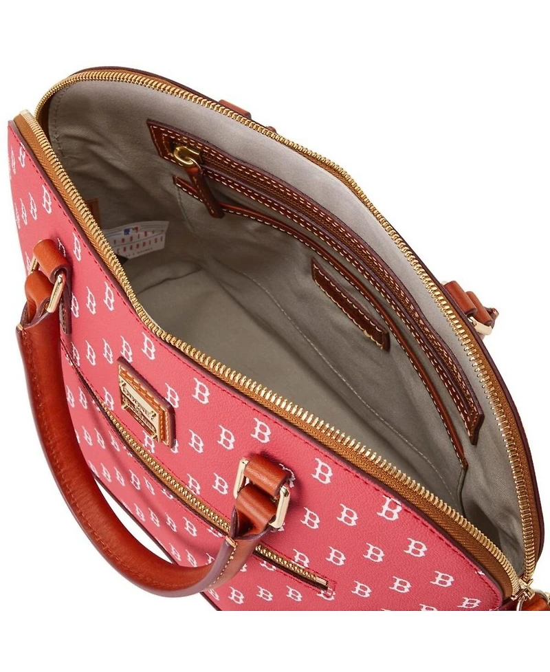 Women's Dooney & Bourke Boston Red Sox Signature Domed Zip Satchel Purse