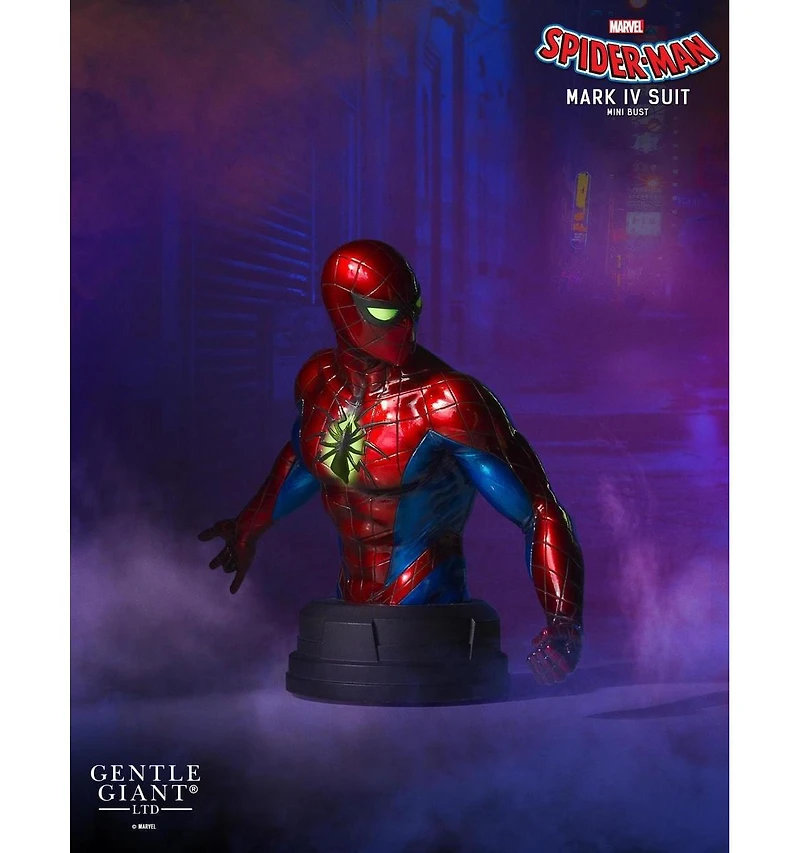 Marvel Spider-Man Collector Statue Bust | Spider-Man Mark Iv Suit Resin Cast Figure | 6-Inch Height