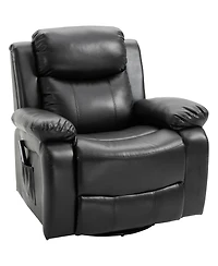 Homcom Massage Recliner Sofa Swivel Rocking Chair with Footrest,