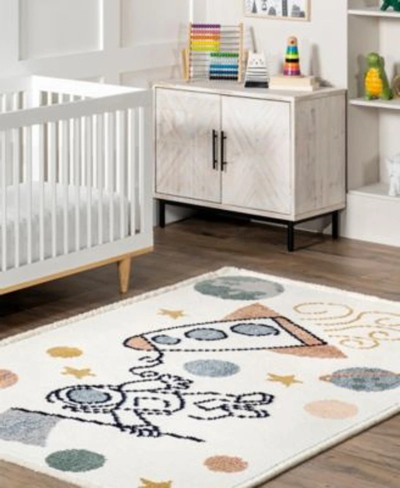 Nuloom Pearl Caree Astronaut Kids Fringe Area Rug