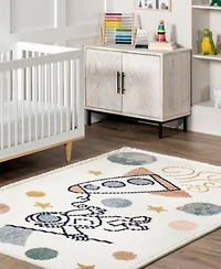 Nuloom Pearl Caree Astronaut Kids Fringe Area Rug
