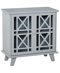 Homcom Accent Storage Cabinet Sideboard Serving Console with Fretwork Doors