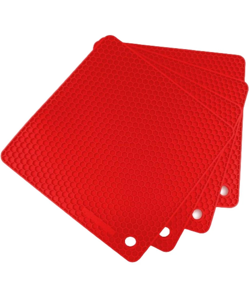 Zulay Kitchen 4 Pack Non-Slip Silicone Trivet Mat Set