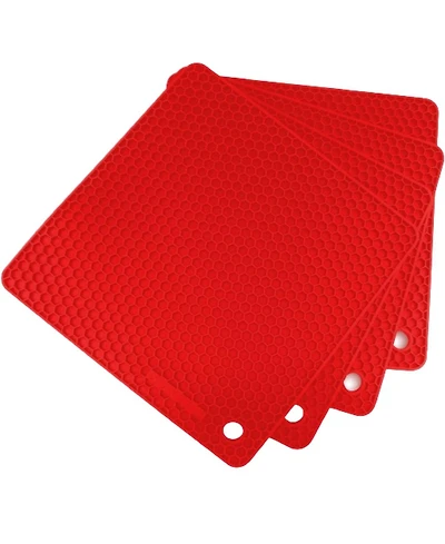Zulay Kitchen 4 Pack Non-Slip Silicone Trivet Mat Set