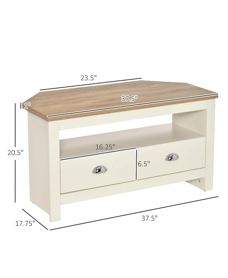 Homcom Tv Entertainment Corner Organizer Sd Storage Cabinet, Tv Up To 50"